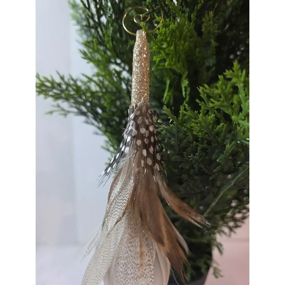 Blown Glass Finial Christmas Ornament Feathered Robert Stanley 9.5
